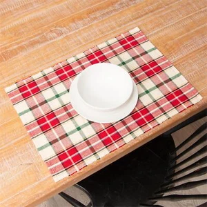 Set of 4 Red Christmas Plaid Placemats - Picture 1 of 2