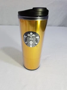Gold Tall Starbucks Travel Tumbler (NEW) 2018 - Picture 1 of 4