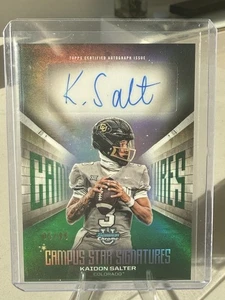 Bowman U 2025 cromo Kaidon Salter Campus Star Signatures verde automático #’d/99 ⭐️ - Imagen 1 de 3
