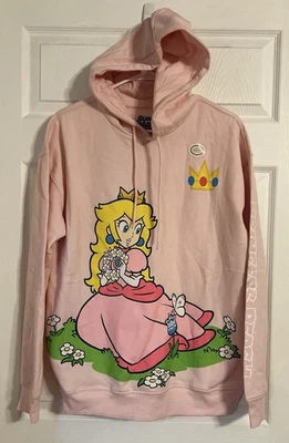 Ropa híbrida sudadera con capucha Super Mario princesa melocotón nueva con bolsillos talla pequeña Foto 1 de 4