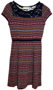 Abito maglione SPARROW $148 Fair Isle misto lana pizzo taglia S - Foto 1 di 7