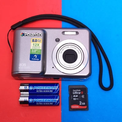 Polaroid i835 Camera Digital 8 MP 12x zoom big screen LCD SD card bundle working - Image 1 of 4