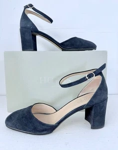 , Hobbs "ENID" Navy suede - open bar court shoes - UK 5/ EU 38/ US 7 TS001 - Picture 1 of 6