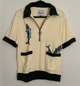 Tombolo The Angler Cabana Organic Cotton Terry Cloth Retro Mens/Womens M Shirt - Picture 1 of 8