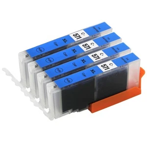 4 Cyan Ink Cartridges C-571C for Canon PIXMA MG5751 MG6852 TS5000 TS6051 TS9050 - Picture 1 of 6