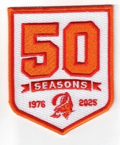 Tampa Bay Buccaneers 50th Anniversary White Iron / Sew-On Patch - Picture 1 of 2