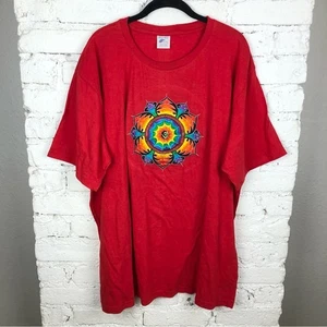 Vintage 90er Blue Sky Rainbow Mandala Deadstock Neu ohne Etikett bestickt T-Shirt - Bild 1 von 4