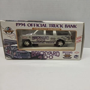 vintage 1994 Inaugural Brickyard 400 white Chevy Suburban 1:25 Bank- Brookfield - Picture 1 of 8