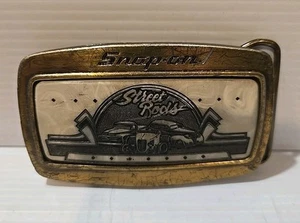 Snap-On Tools STREET RODS BELT Buckle Brass Racing Cars Vintage - Picture 1 of 11