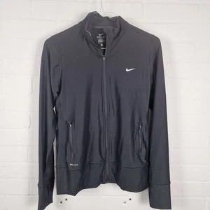 Nike Damen Dri-FIT Full Zip Jacke hoher Ausschnitt Taschen Langarm Größe Medium UK - Bild 1 von 5