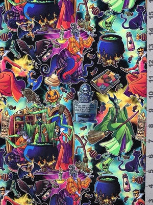 Hocus Pocus Sanderson Sisters Custom Fabric Fat Quarter 18”x28” Cotton Spandex - Image 1 of 2