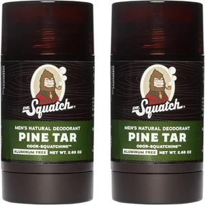 Natural Deodorant Men Pine Tar + Birchwood Breeze 2-Pack Aluminum-Free 2.65oz - Picture 1 of 6