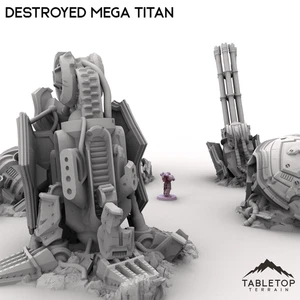 Destroyed Mega Titan - Mesa de Wargaming Gótica Grimdark - Imagen 1 de 9