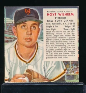 1953 Red Man Tobacco All-Star no Tab Hoyt Wilhelm 2nd yr GD (crease) - Picture 1 of 2
