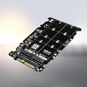 2 in 1 M.2 NVME SSD Key M + NGFF SATA SSD Key B to U.2 SFF-8639 Adapter Car - Afbeelding 1 van 16