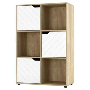 Berrick Bookcase, Oak Effect & White, 90.5cm H X 60cm W X 29cm D - Picture 1 of 3