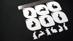#2 Set di 6 pz stencil aerografo coniglio di Pasqua bambini decorazione viso festa - Foto 1 di 3