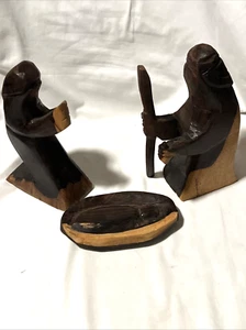 Belize Zericote Wood Carved Holy Family Joseph Mary Jesus Statues - Picture 1 of 8