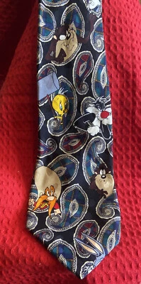 Corbata De Colección 1994 Looney Tunes Mania Looney Tunes Personajes Diseño Paisley Foto 1 de 4
