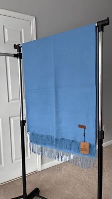 Bufanda tipo cachemir lujosa extra grande para mujer y hombre chal azul pashmina Foto 1 de 4