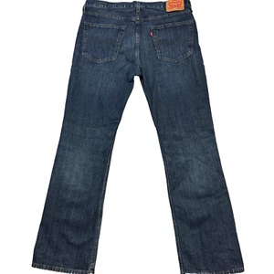 Pantalones de mezclilla para hombre LEVIS 527 36" X 34" Western azul lavado oscuro corte bota occidental nuevos sin etiquetas - Imagen 1 de 7