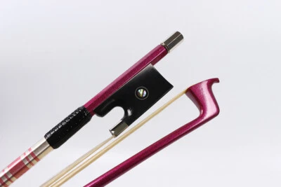 Advanced new pink Carbon fiber Violin Bow Hand Made Inlay eye style Frog - Image 1 of 4