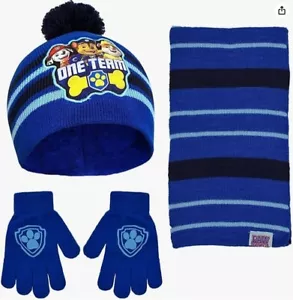 Paw Patrol Winter Hat Set, 3 Piece Beanie, Gloves & Scarf Nickelodeon Age 4-7 - Picture 1 of 3
