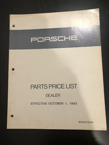 Porsche Dealer Parts Price List Catalog - October 1, 1983 - 235 Pages - Picture 1 of 7