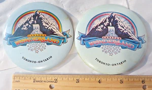 Canadas Wonderland Toronto Ontario theme park amusement Pin Button vtg lot of 2 - Picture 1 of 3