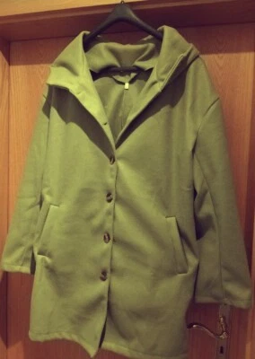 hellgrüne Damen Jacke/Mantel Übergangsjacke Frühling mit Kapuze Gr. M Filzoptik - Bild 1 von 4