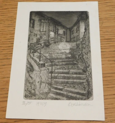 WEIDEN ? ARTISTE à DETERMINER gravure TABLEAU DESSIN ART suisse SWISS dessin - Photo 1/4