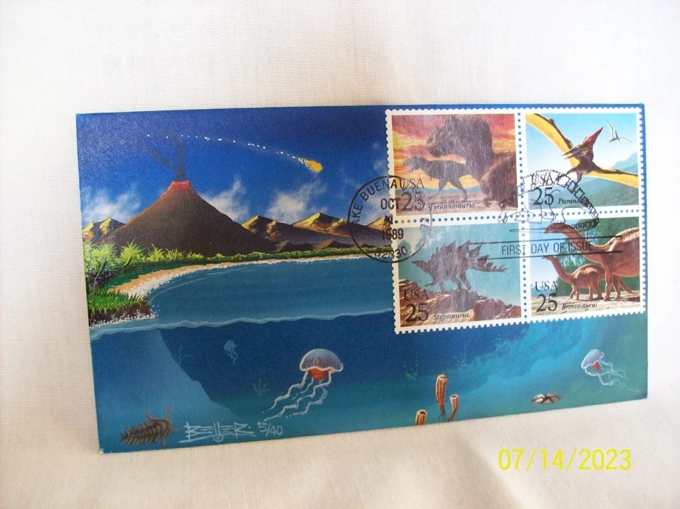 Beller's first day cover for dinosaurs from 1989 HDHP 5/40 - Image 1 of 1