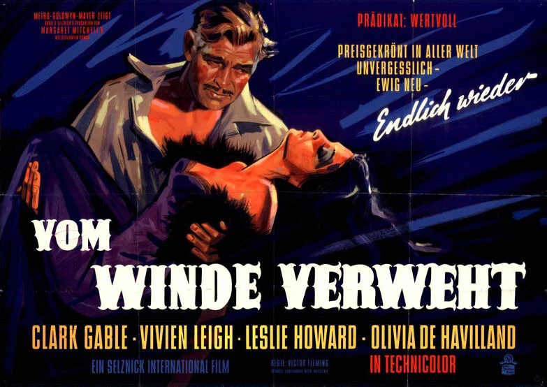 Vom Winde verweht ORIGINAL A0 Kinoplakat Clark Gable / Vivien Leigh / L. Howard - Bild 1 von 1