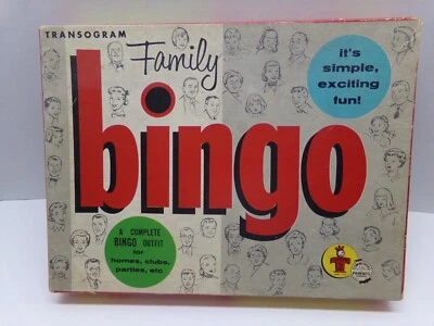 Transogram Family Bingo Board Game Vintage 1956 Fun Excitement - Image 1 of 4