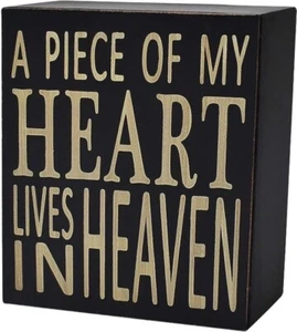 Decoration Wooden Wall Decor Sign A Piece Of My Heart Lives In Heaven Home Decor - Picture 1 of 6