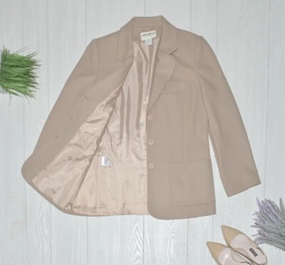 Chaqueta Blazer Traje Eddie Bauer Para Mujer Mezcla Lana Color Tostado Talla S Foto 1 de 4
