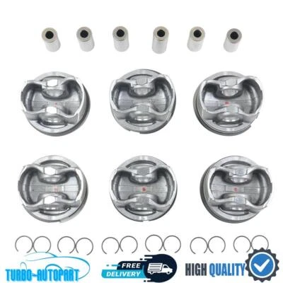 6X Pistons & Rings Set A2720304017 A2720301018 For Mercedes-Benz W204 W211 R171 - Изображение 1 из 4