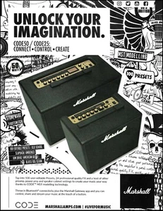 Marshall Code 50 CODE50 25 CODE25 Series Guitar Amp ad 2017 advertisement print - Picture 1 of 3