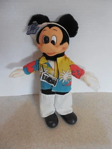 Disney 1987 Mickey Mouse Tourist con cámara aplausos muñeca de peluche vintage - Imagen 1 de 10