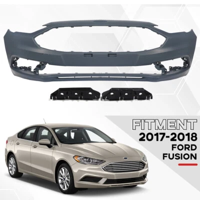 New Front Bumper Cover Fit 2017 2018 Ford Fusion HS7Z-17D957-AAPTM /-APTM - Image 1 of 4