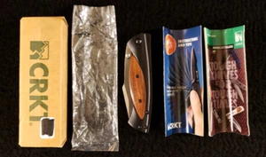 Discontinued! CRKT Vertex Clip Point #1045 New Old Stock Cocobolo Wood Handles - Picture 1 of 12