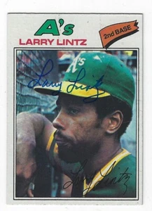 Autographed 1977 TOPPS #323 LARRY LINTZ Oakland A's card w/ COA - Picture 1 of 1