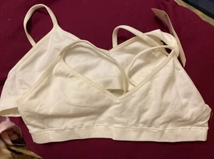 NEW Hanes Girls Cami Strap Wirefree Bras 2 Pack White Seamless Soft Cup Sz Small - Picture 1 of 2
