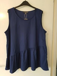 Size 12/14 Navy Asymmetrical Blouse tunic - Picture 1 of 2