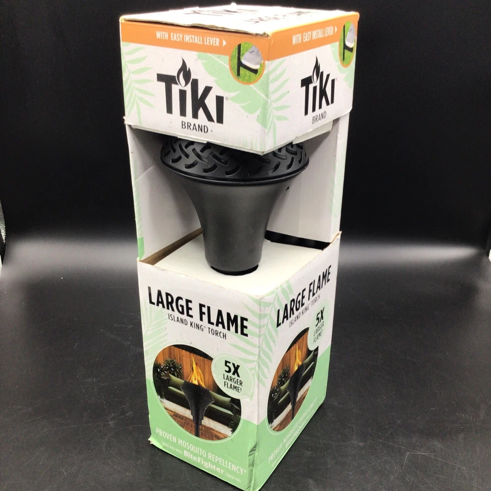 TIKI Brand 1120128 Island King Outdoor Torch Black