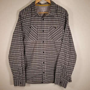 Mountain Hardwear Men's XL Gray/Black Check Plaid Long Sleeve Button Up Shirt - Picture 1 of 8