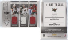 2011-12 Titanium Hat Tricks Memorabilia /199 Niklas Backstrom Cal Clutterbuck #9