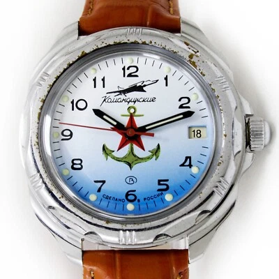 Reloj Comandante VOSTOK KOMANDIRSKIE Cuerda Fecha Acero Hombre De Colección Foto 1 de 4