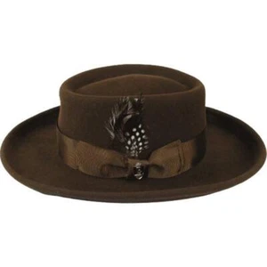 Cappello Uomo Bruno Capelo Lana Australiana Schiacciabile Tesa Larga GAMBLER GAM101 Marrone - Foto 1 di 9