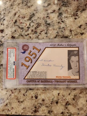 2019 Historic Autographs Capital of Baseball Monte Kennedy PSA/DNA Cut Auto - Image 1 of 3